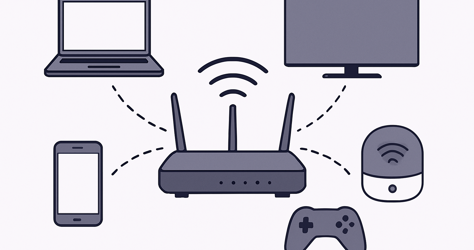 Home router routing connected devices through an encrypted VPN tunnel